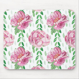 Mousepad Peônias de aquarela rosa