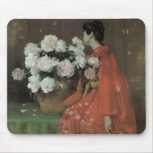 Mousepad Peônias por William Merritt Chase, Arte Fino Vinta