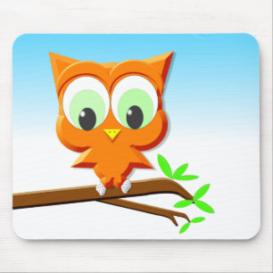 Mousepad Pequena Coruja em um Ramo
