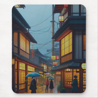 Mousepad Pequena Estrada Japonesa Chuvosa