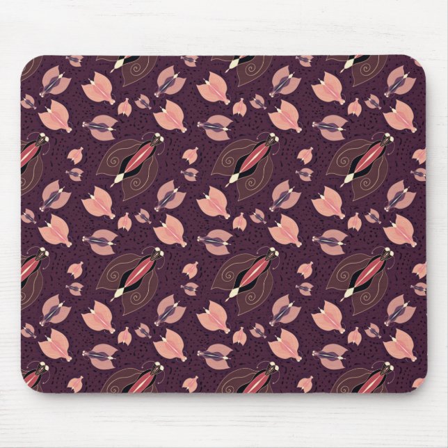 Mousepad Pequena ilustração da mariposa de insetos padrão e (Frente)