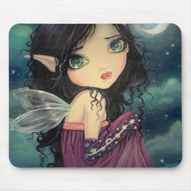 Mousepad Pequena Lua Arte Fantástica de Fada de Olho Grande (Frente)
