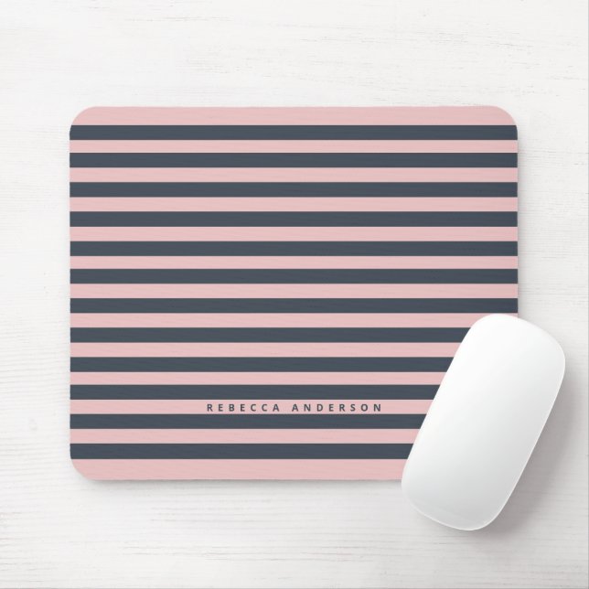 Mousepad Pequenas Estirpes Azuis Rosa Simples (Com mouse)
