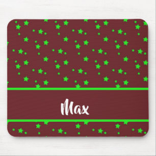 Mousepad Pequenas estrelas verdes em marrom