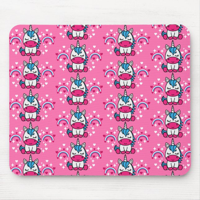 Mousepad Pequenas Meninas Rosa Pidro-Unicórnio Pony (Frente)