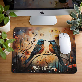 Mousepad Pequeno Bocal, Dois Pássaros De Amor,