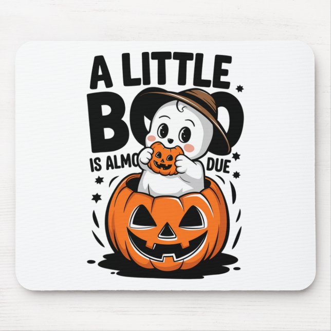 Mousepad Pequeno Boo Está Quase Devido À Gravidez De Dia da (Frente)