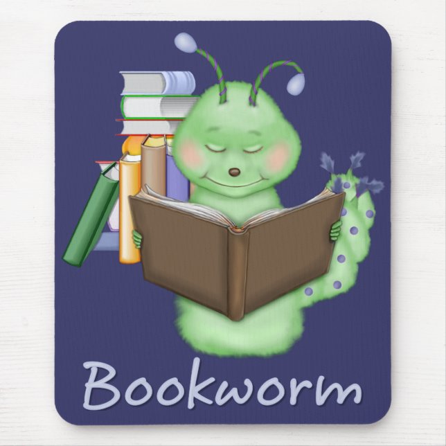Mousepad Pequeno Bookworm Verde (Frente)