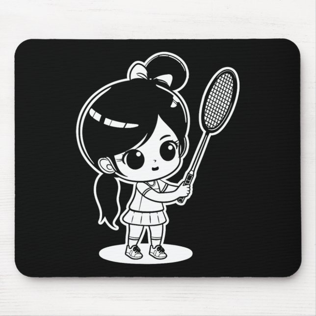 Mousepad Pequeno Cartoon Badmintonista (Frente)