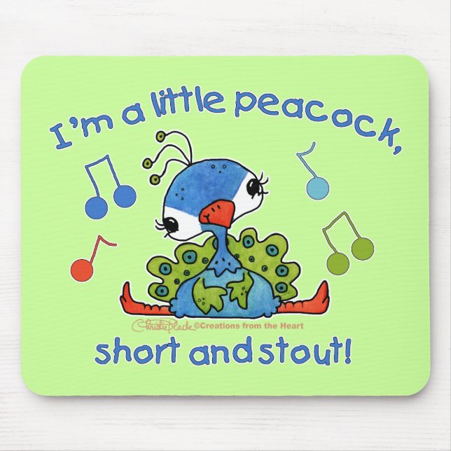 Mousepad Pequeno Peacock Curto e Stout (Frente)
