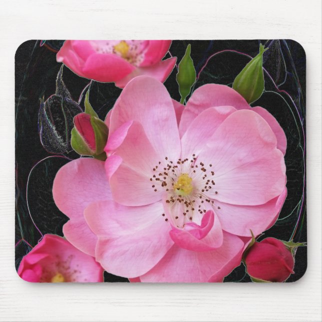 Mousepad pequeno rosebud abre (Frente)