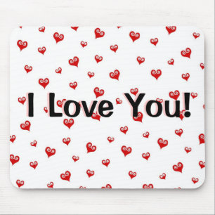 Mousepad Pequenos Corações Vermelhos Eu Te Amo Bocado