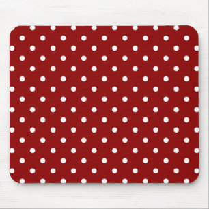 Mousepad Pequenos Pontos Brancos em fundo vermelho cereja