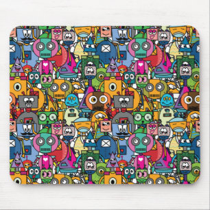 Mousepad Pequenos robôs lindos