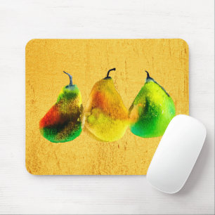 Mousepad Pera do mouse verde fruta cor d'água