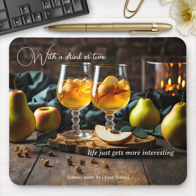 Mousepad Peras Vinho Bebida Engraçada (Criador carregado)