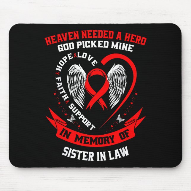 Mousepad Perda de ente querido cunhada doença cardíaca cons (Frente)