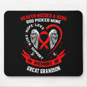 Mousepad Perda Vermelha de Conscientização sobre Doenças Ca