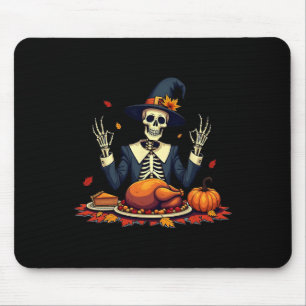 Mousepad Peregrino do Dia de Ação de Graças Esqueleto Engra
