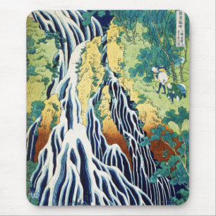 Mousepad Peregrinos na Cachoeira Kirifuri arte japonesa 