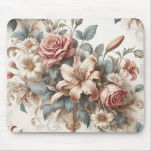 Mousepad Perfeição Floral Antiquada Clara