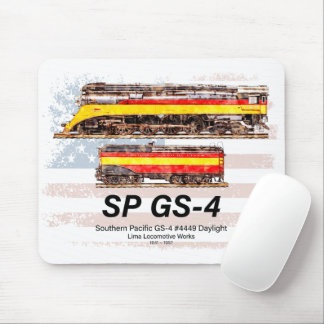 Mousepad Perfil da Locomotiva de Luz do Dia GS-4 do Pacífic