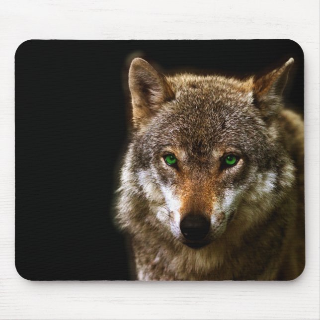 Mousepad Perfil do lobo com fundo editável do ~ dos olhos (Frente)