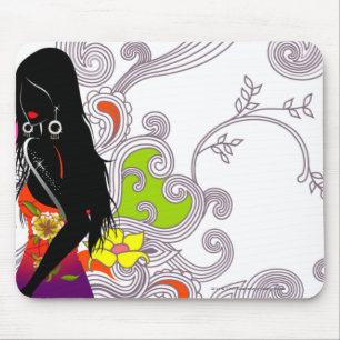 Mousepad Perfil lateral de um levantamento da mulher