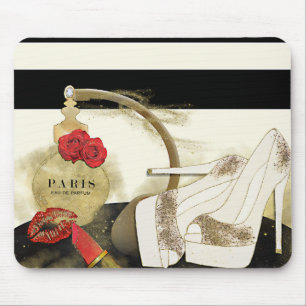 Mousepad Perfume Paris Parfum Rosas Saltos & Lábios