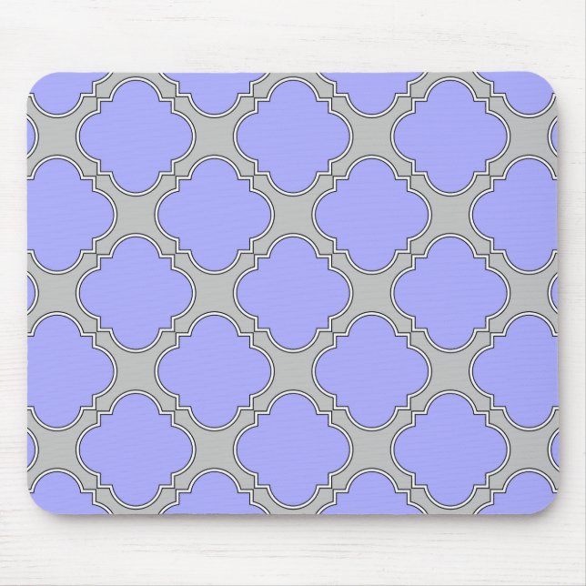 Mousepad Perfurador quatrefoil e cinza (Frente)