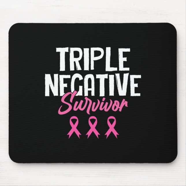 Mousepad Perícia Negativa Tripla de Sobrevivência do Cancer (Frente)
