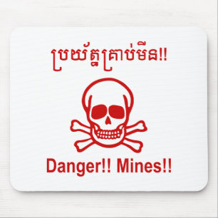 Mousepad Perigo! Minas! ☠ Khmer - Sinal ☠