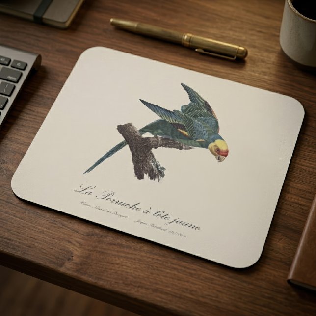 Mousepad Periquito-da-carolina, Conuropsis carolinensis (Carolina parakeet, Conuropsis carolinensis. Mouse Pad)