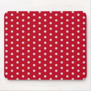 Mousepad pérolas brancas em vermelho