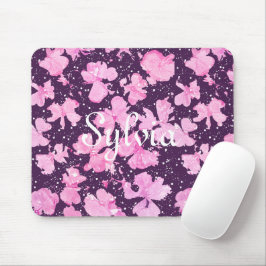 Mousepad Pérolas de Flor de Pintura, Acrínicas, Rosa