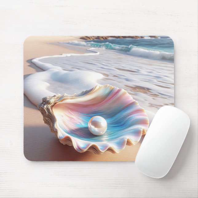 Mousepad Pérolas Na Gama De Ostras Iridescente (Com mouse)