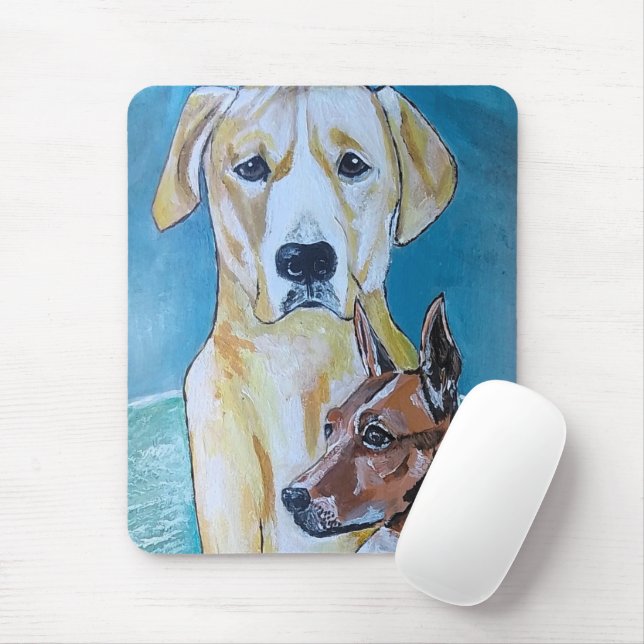 Mousepad Perros en la Playa Painting by Alfred Fox (Com mouse)