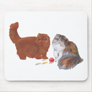 Mousepad Persa Vermelho e Persa Calico c/ Enfeite