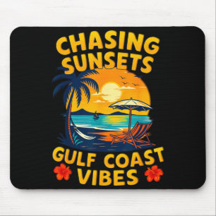 Mousepad Perseguindo Pôr do Sol Vibrações da Costa do Golfo