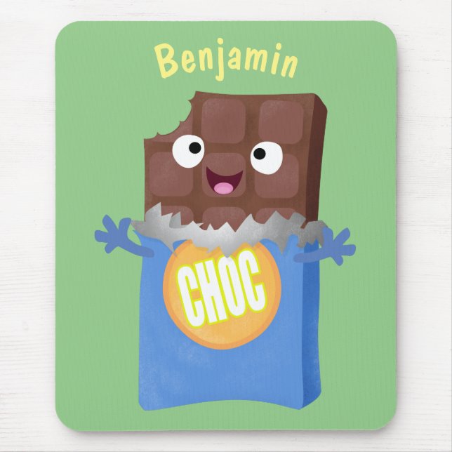 Mousepad Personagem de desenho animado bar doce de chocolat (Frente)