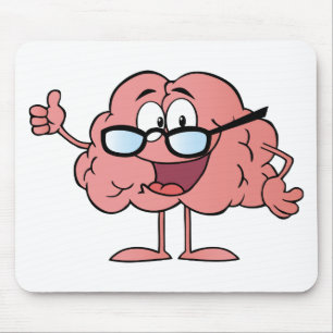 Mousepad Personagem de desenho animado do cérebro que dá
