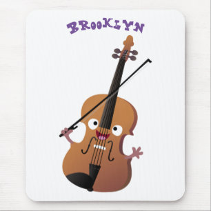Mousepad Personagem de desenho animado musical de violino e