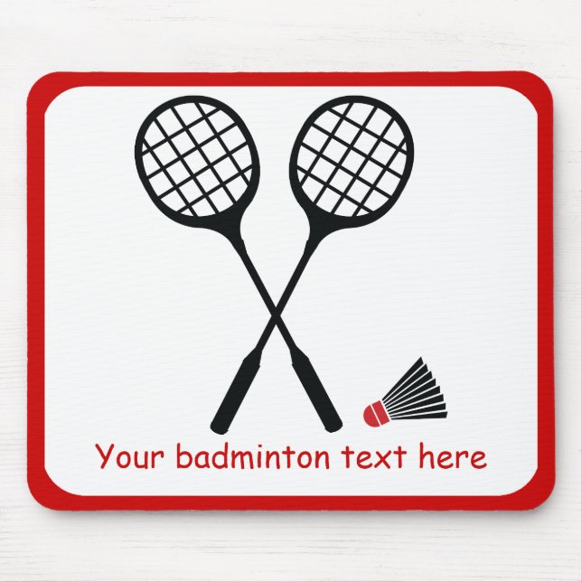 Mousepad Personalidade de Badminton Racquet e shuttlecock (Frente)
