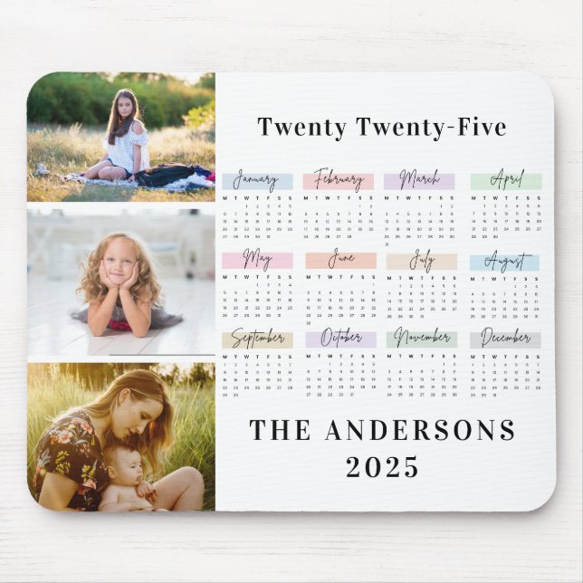 Mousepad Personalização da Colagem de Fotos da Família Mode (Frente)