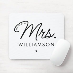 Mousepad Personalizada Sra. Est. Script Elegante Moderno Re
