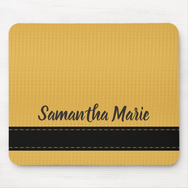 Mousepad Personalizado Amarelo Mostarda e Preto (Frente)