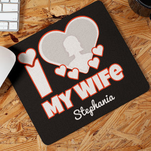 Mousepad Personalizado Amo Minha Esposa - Adicionar Nome e 