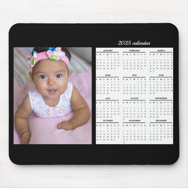 Mousepad Personalizado Calendário de Foto 2025 (Frente)