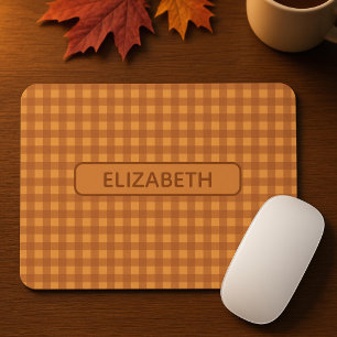 Mousepad Personalizado Clássico Abóbora Outono Xadrez Gingh