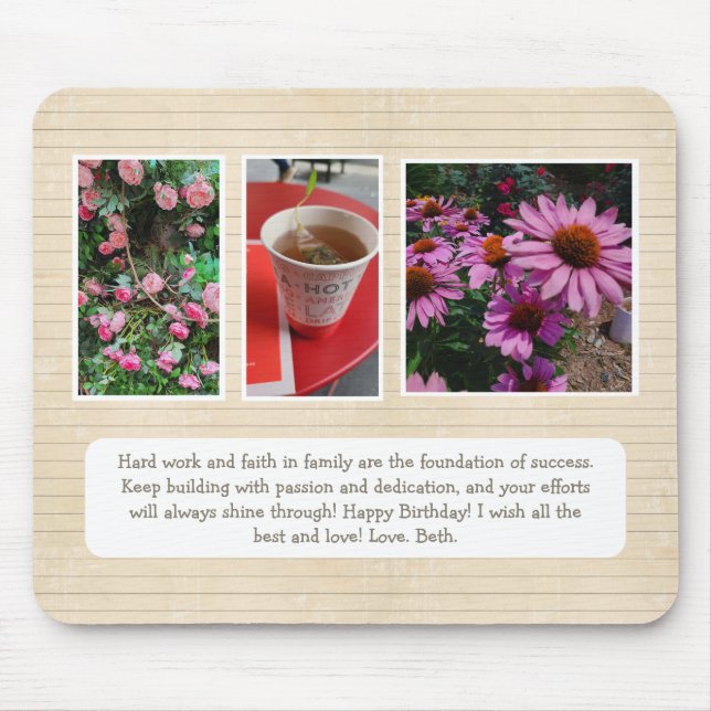 Mousepad Personalizado com Fotografias e Mensagem (Frente)